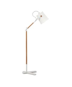 FLOOR LAMP 1L [WHITE / WOOD - WHITE SHADE]
