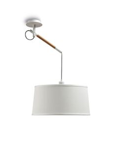 PENDANT 1L [WHITE / WOOD - WHITE SHADE]