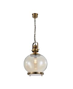 ROUND LAMP 1L MEDIUM ANTIQUE BRASS