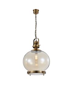 ROUND LAMP 1L BIG ANTIQUE BRASS