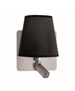 Бра Bahia [WALL LAMP 2L  SATIN NICKEL + BLACK SHADE]