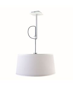 PENDANT E27 WHITE/CHROME+ROUND WHITE SHADE