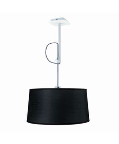 PENDANT E27 WHITE/CHROME+ROUND BLACK SHADE