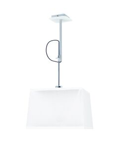 PENDANT E27 WHITE/CHROME+SQUARE WHITE SHADE