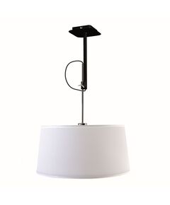 PENDANT E27 BLACK/CHROME+ROUND WHITE SHADE