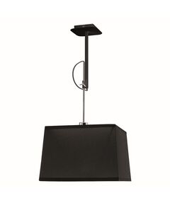 PENDANT E27 BLACK/CHROME+SQUARE BLACK SHADE