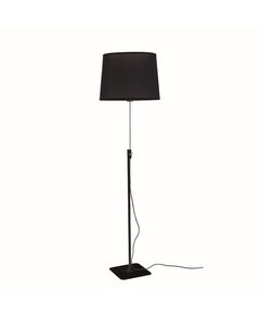 FLOOR LAMP [E27 BLACK/CHROME+ROUND BLACK SHADE]
