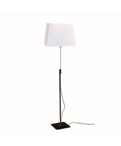 FLOOR LAMP [E27 BLACK/CHROME+SQUARE WHITE SHADE]