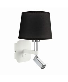 Бра Mantra Habana [WALL LAMP E27+1*3W 4000K WHITE/CHROME+ROUND BLACK SHADE]