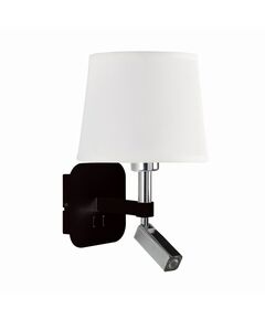Mantra Habana [WALL LAMP E27+1*3W 4000K BLACK/CHROME+ROUND WHITE SHADE]