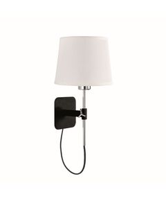 Mantra Habana [WALL LAMP E27 BLACK/CHROME+ROUND WHITE SHADE]