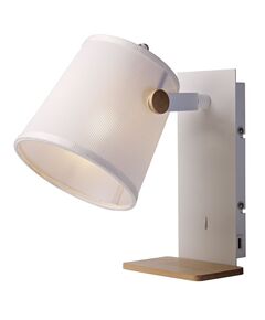 WALL LAMP SHADE 1L - [USB WHITE / WOOD]