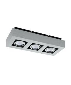 Светодиодный светильник накладной LOKE 1, [3X5W (LED), регулируемый, 360х140, алюминий, сталь/хром, черный]