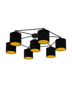 Потолочный светильник STAITI [7х40W (E27), ?840, H235, cталь, черный / текстиль, черный, золотой]