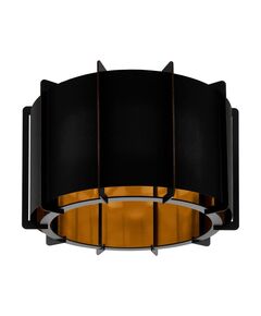 Потолочный светильник PINETA, [1х40W (E27), H320, cталь, черный/дерево, пленка, черный]