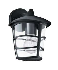 Уличный светильник настенный ALORIA [ 1х60W(E27), H225, алюминий, черный/пластик прозрачный]