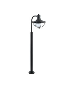 Уличный фонарь MONASTERIO [1х60W(E27), H1065,  гальв. сталь, черный/сатин. стекло, белый]