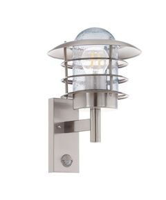 Уличный светильник напольный MOUNA c датчиком движения [1х60W(E27), H265, нерж. сталь/стекло]