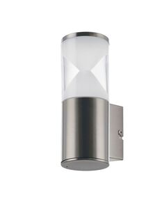 Уличный светодиодный настенный светильник HELVELLA [1х3,7W(LED), L75, H210, A105, нержавеющая сталь / пластик, белый, прозрачный]