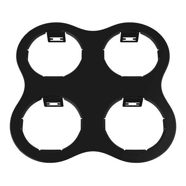 Рамка DOMINO ROUND 2x2 МR16 [ЧЕРНЫЙ (в комплекте)]
