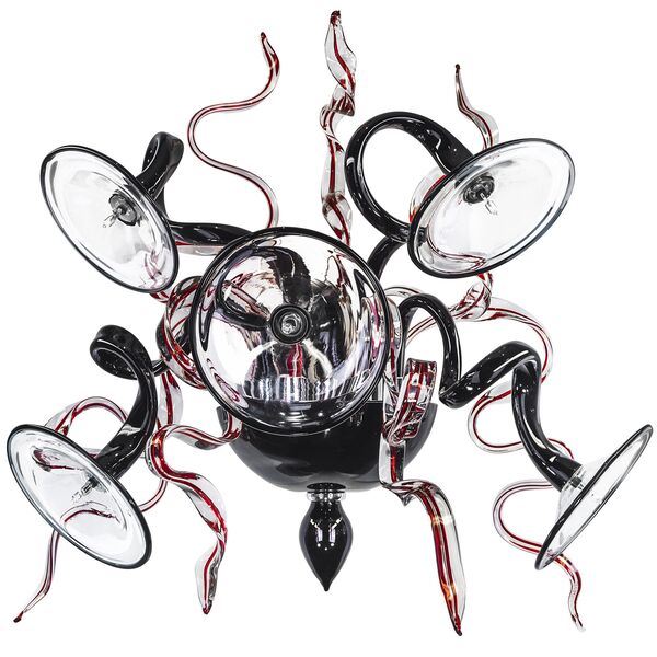 Бра RICCIOLO [5х20W G4 12V BLACK+ RED (в комплекте)]