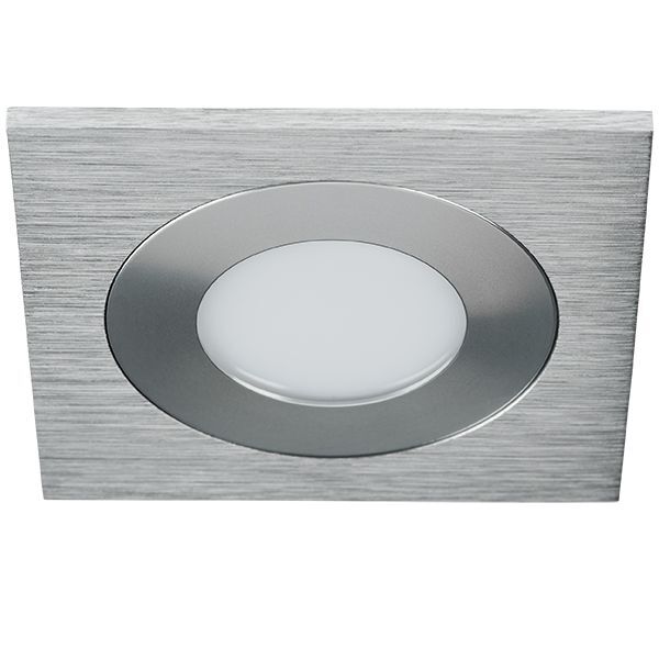 Светильник LEDDY QUAD LED 3W [240LM АЛЮМИНИЙ 3000K в стену в подрозетник с трансф(в комплекте)]