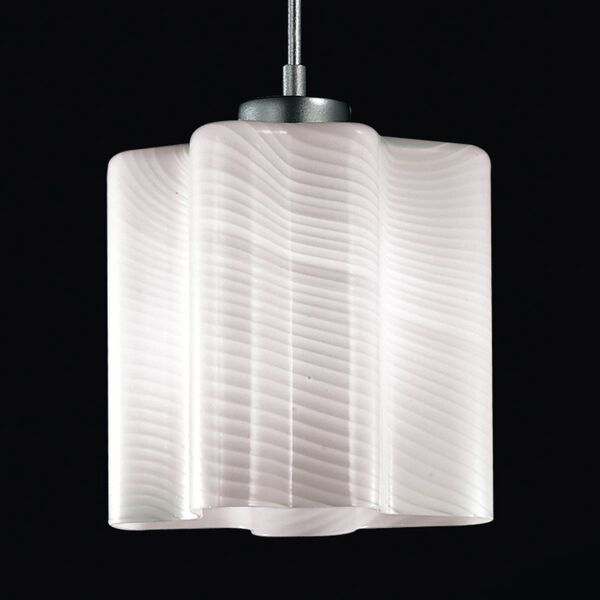 Светильник подвесной ST-Luce ONDE [Серебристый/Белый с полосками E27 1*60W]