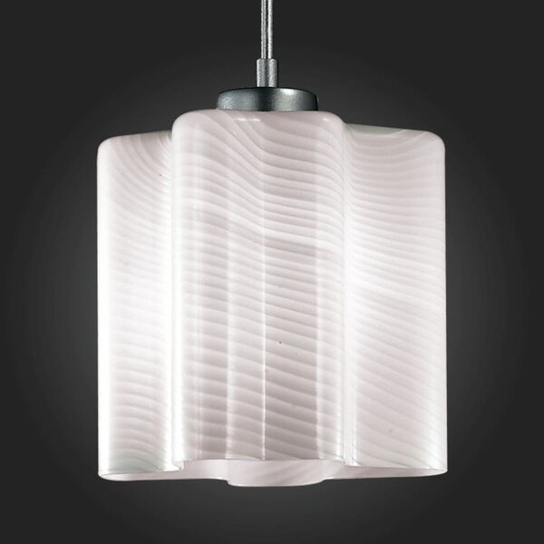 Светильник подвесной ST-Luce ONDE [Серебристый/Белый с полосками E27 1*60W]