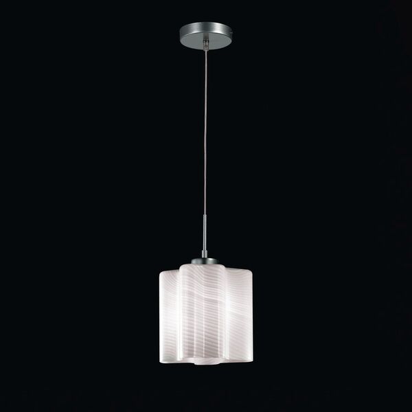 Светильник подвесной ST-Luce ONDE [Серебристый/Белый с полосками E27 1*60W]