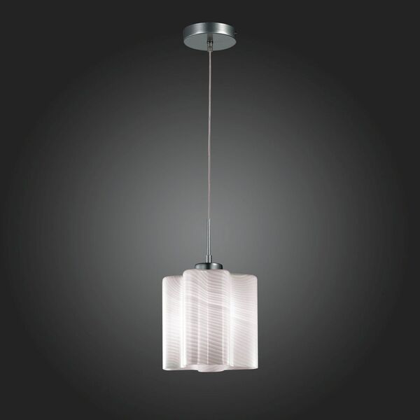 Светильник подвесной ST-Luce ONDE [Серебристый/Белый с полосками E27 1*60W]