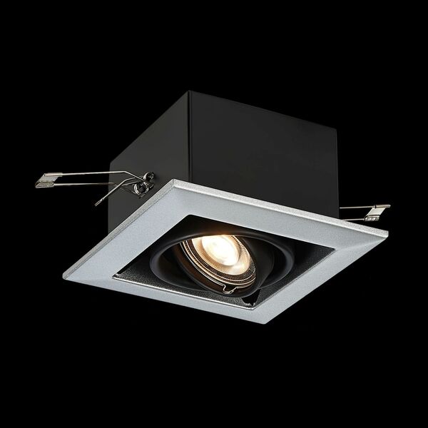 ST250.148.01 Встраиваемый светильник ST-Luce Черный/Серебристый GU10 1*50W