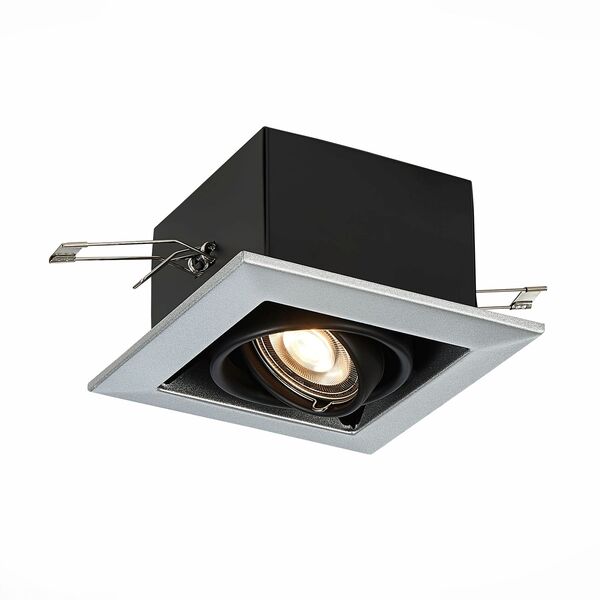 ST250.148.01 Встраиваемый светильник ST-Luce Черный/Серебристый GU10 1*50W