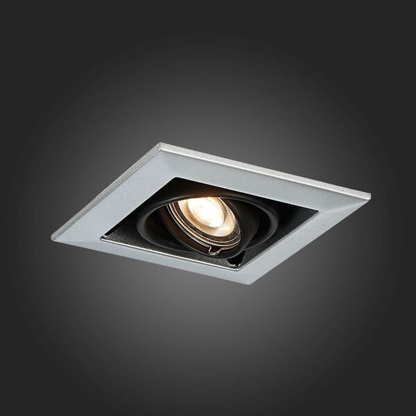 ST250.148.01 Встраиваемый светильник ST-Luce Черный/Серебристый GU10 1*50W