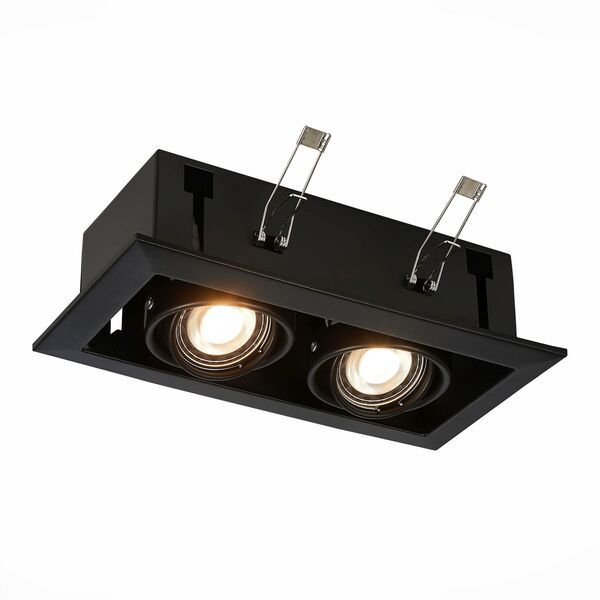 ST250.448.02 Встраиваемый светильник ST-Luce Черный/Матовый черный GU10 2*50W