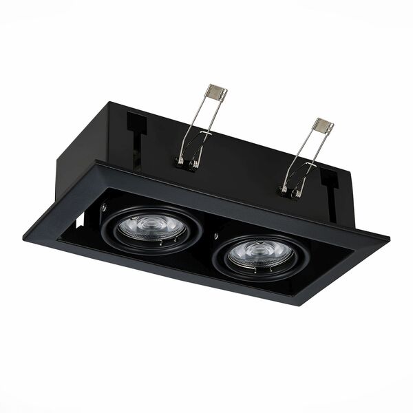 ST250.448.02 Встраиваемый светильник ST-Luce Черный/Матовый черный GU10 2*50W