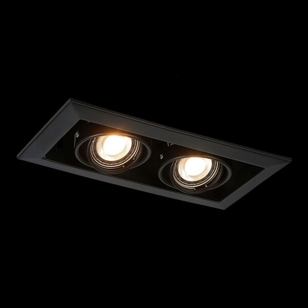 ST250.448.02 Встраиваемый светильник ST-Luce Черный/Матовый черный GU10 2*50W