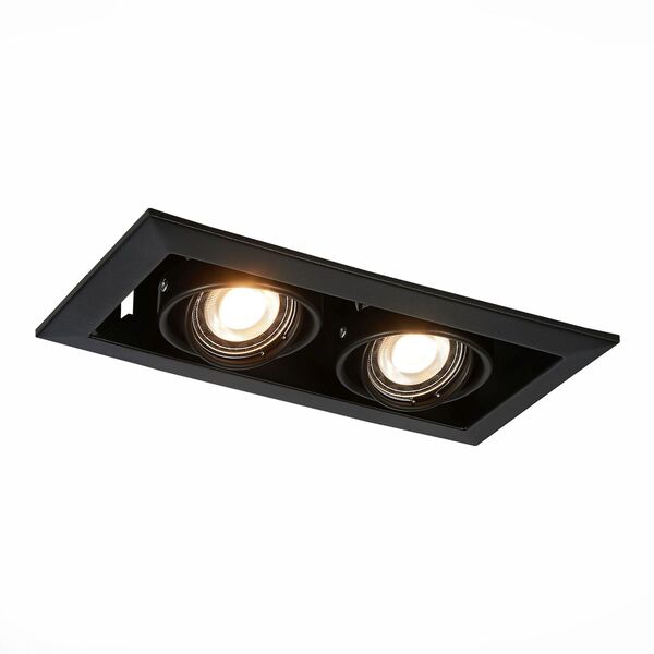 ST250.448.02 Встраиваемый светильник ST-Luce Черный/Матовый черный GU10 2*50W