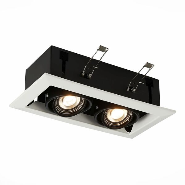 ST250.548.02 Встраиваемый светильник ST-Luce Черный/Матовый белый GU10 2*50W