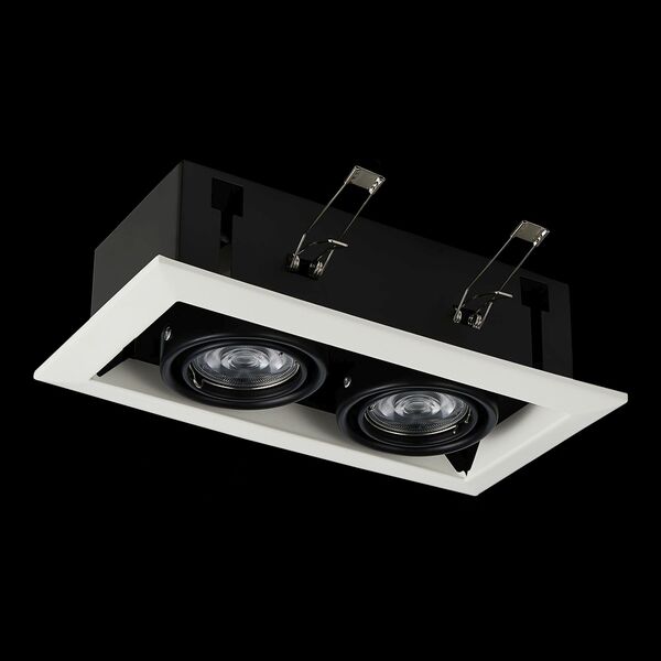ST250.548.02 Встраиваемый светильник ST-Luce Черный/Матовый белый GU10 2*50W