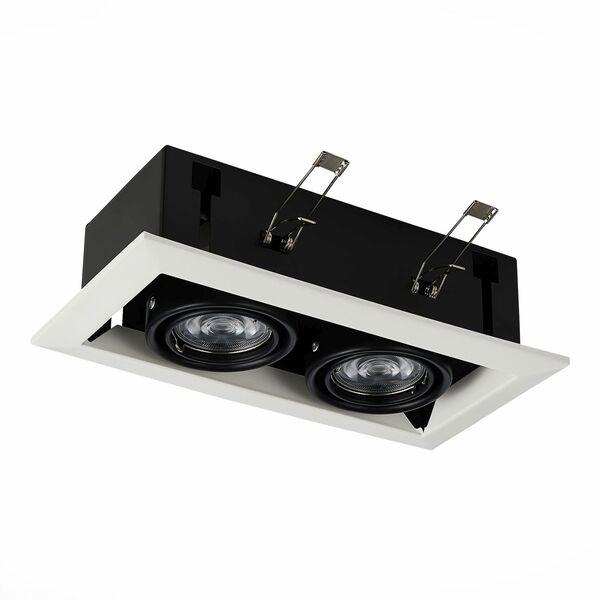 ST250.548.02 Встраиваемый светильник ST-Luce Черный/Матовый белый GU10 2*50W