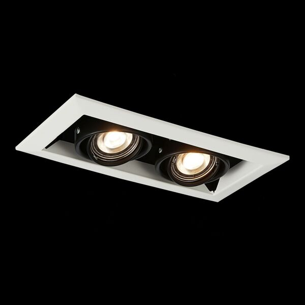 ST250.548.02 Встраиваемый светильник ST-Luce Черный/Матовый белый GU10 2*50W