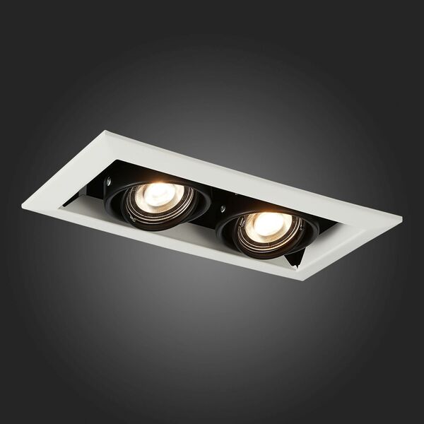 ST250.548.02 Встраиваемый светильник ST-Luce Черный/Матовый белый GU10 2*50W