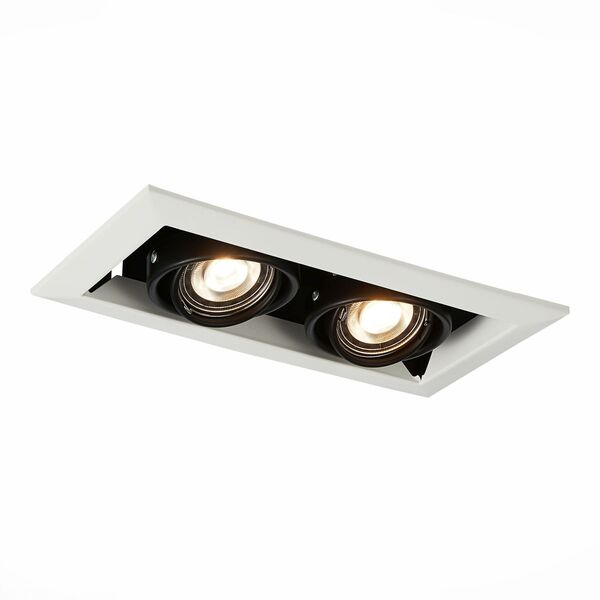 ST250.548.02 Встраиваемый светильник ST-Luce Черный/Матовый белый GU10 2*50W