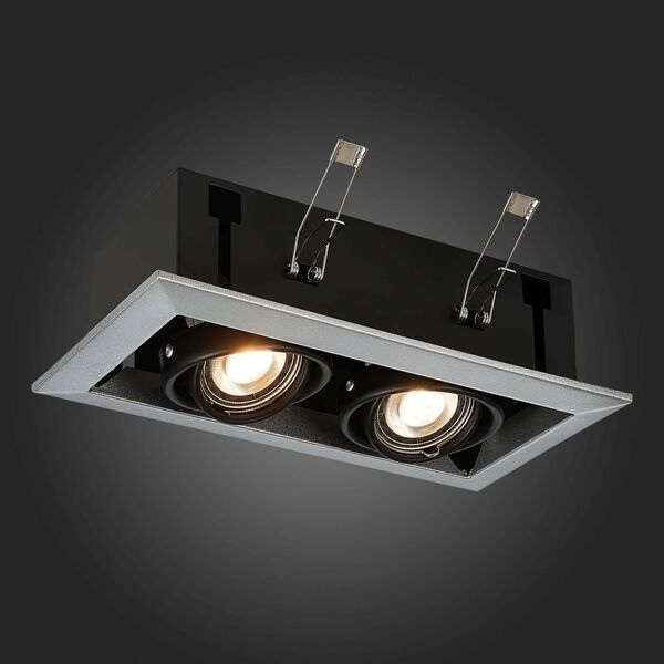 ST250.148.02 Встраиваемый светильник ST-Luce Черный/Серебристый GU10 2*50W