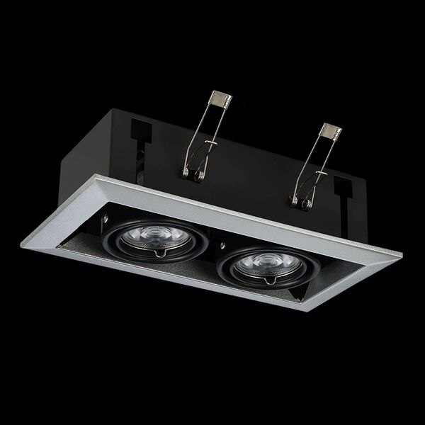 ST250.148.02 Встраиваемый светильник ST-Luce Черный/Серебристый GU10 2*50W