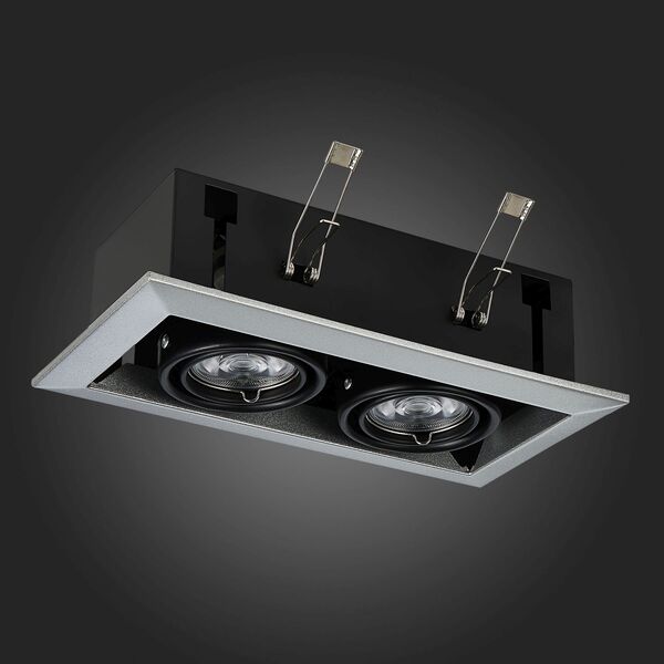 ST250.148.02 Встраиваемый светильник ST-Luce Черный/Серебристый GU10 2*50W