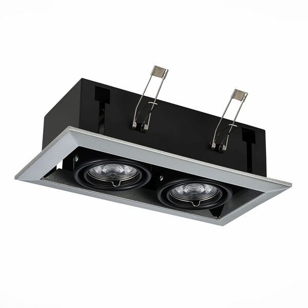 ST250.148.02 Встраиваемый светильник ST-Luce Черный/Серебристый GU10 2*50W