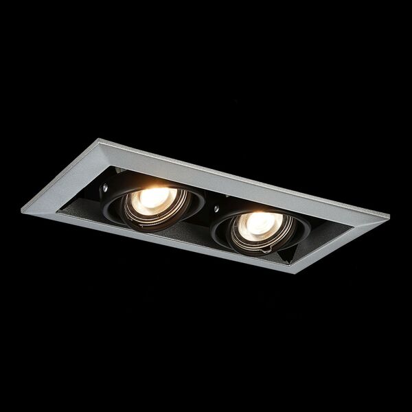 ST250.148.02 Встраиваемый светильник ST-Luce Черный/Серебристый GU10 2*50W