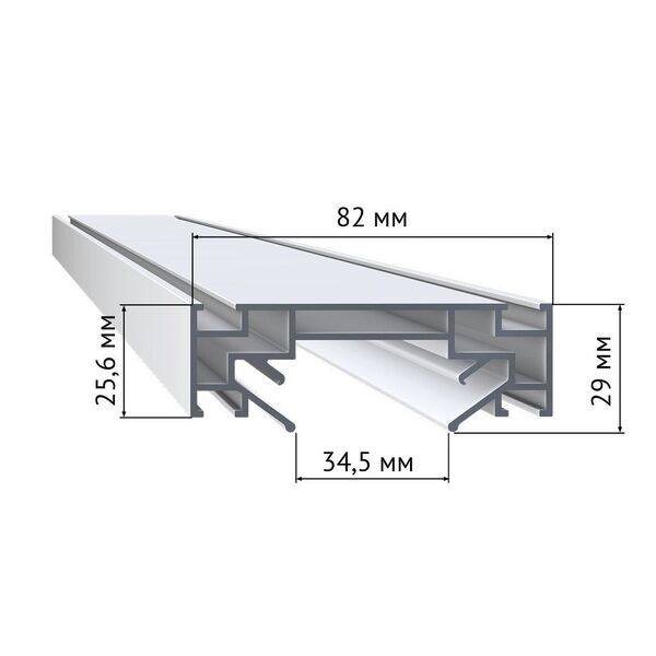 ST001.129.00 Профиль для монтажа однофазного шинопровода в натяжной потолок ST-Luce  Длина 2 000мм