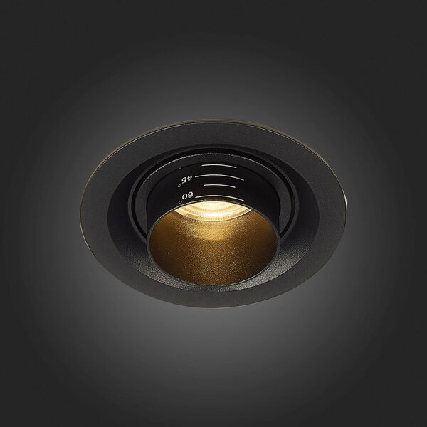 ST701.438.07 Св-к встр. Zoom Черный LED 1*7W 3000K 560Lm Ra 15°-60° IP20 D90xH65 170-240V